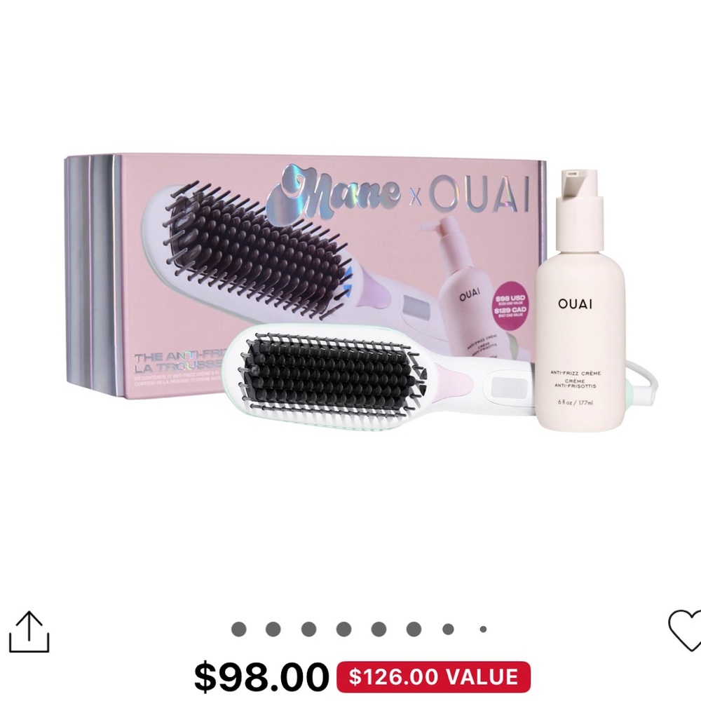 NWT Ouai x Mane Hair Straightening Brush Value Set